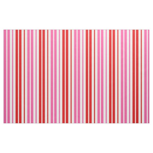 Weiß Rosa Rot Vertikale Streifen Design Stoff (Fat Quarter (45,7 x 55,9 cm))