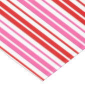 Weiß Rosa Rot Vertikale Streifen Design Tischdecke (Schrägansicht)