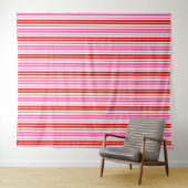 Weiß Rosa Rot Vertikale Streifen Design Wandteppich (Beispiel (Horizontal))