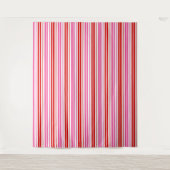 Weiß Rosa Rot Vertikale Streifen Design Wandteppich (Vorderseite)
