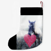 Weiß rosa schwarz / Pferd & Herz Weihnachtsferd Kleiner Weihnachtsstrumpf (Rückseite)