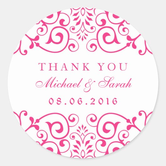 Weiß rosa Swirl Blumenpaare Duschkleber Runder Aufkleber (Vorderseite)