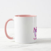 Weiß/rosa Tasse mit Tentakeldesign und NYGEL-Logo (Links)