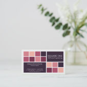 Weiß, Rosa u. Pflaume des Quadrat-eins Visitenkarte (Stehend Vorderseite)