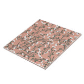 Weiß rosa und grünes Blumenmuster Fliese (Seite)