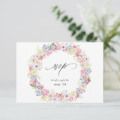 Weiß rosa und Lila Blüten UAWG RSVP Karte (Stehend Vorderseite)