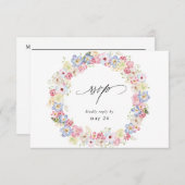 Weiß rosa und Lila Blüten UAWG RSVP Karte (Vorne/Hinten)