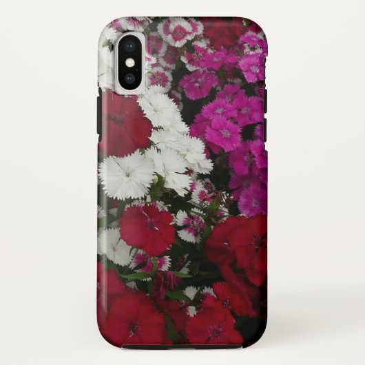 Weiß, Rosa und Rote Dianthus Case-Mate iPhone Hülle (Rückseite)