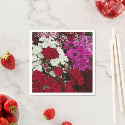 Weiß, Rosa und Rote Dianthus Serviette (Beispiel)