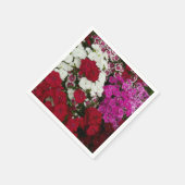 Weiß, Rosa und Rote Dianthus Serviette (Ecke)