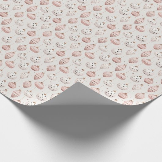 Weiß rosa Weihnachtsschmuck Weihnachten Geschenkpapier (Ecke)