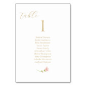 Weiß | Rose Wedding Guestlist Tischnummer (Vorderseite)