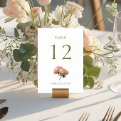 Weiß | Rose Wedding Tischnummer Card