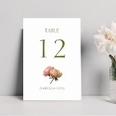 Weiß | Rose Wedding Tischnummer Card