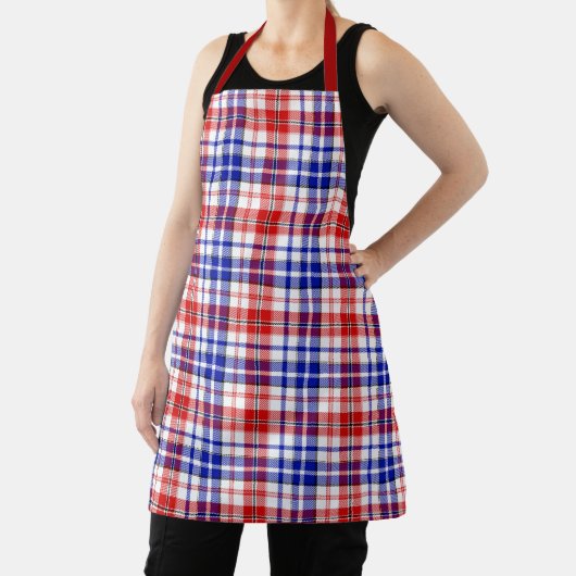 Weiß-Rot-Blau Kariert Tartan Design Schürze (InSitu)