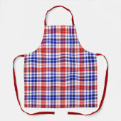 Weiß-Rot-Blau Kariert Tartan Design Schürze (Vorderseite)