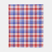 Weiß-Rot-Blau Kariertes Tartan-Design  Fleecedecke (Vorderseite)