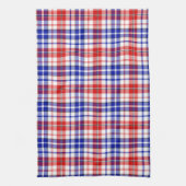 Weiß-Rot-Blau-Karo-Tartan-Design  Geschirrtuch (Vertikal)