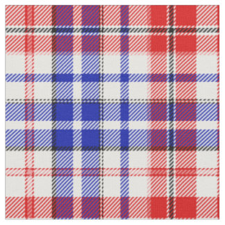 Weiß-Rot-Blau-Karo-Tartan-Design Stoff
