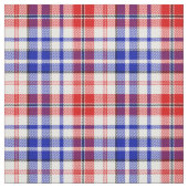 Weiß-Rot-Blau-Karo-Tartan-Design  Stoff (Muster)