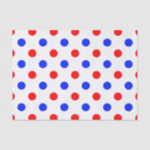 Weiß Rot Blau Punkte Design Seidenpapier (Vorderseite)