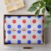 Weiß Rot Blau Punkte Design Seidenpapier (Geschenk)