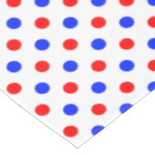 Weiß Rot Blau Punkte Design Tischdecke (Schrägansicht)