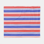 Weiß Rot Blau Streifen Muster   Fleecedecke (Vorderseite (Horizontal))