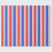 Weiß Rot Blau Streifen Muster   Geschenkpapier (Flach)
