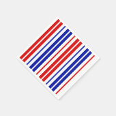 Weiß Rot Blau Streifen Muster Serviette (Ecke)