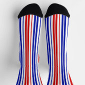 Weiß Rot Blau Streifen Muster   Socken (Oben)
