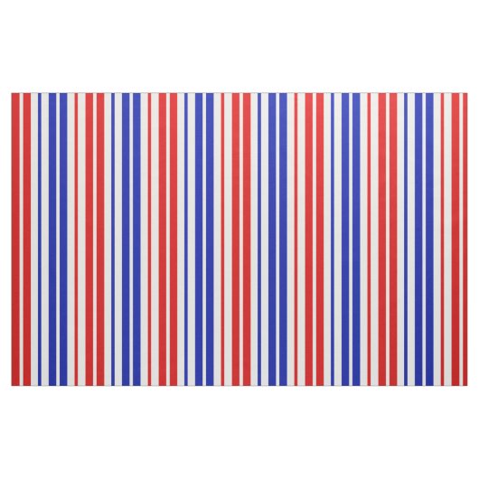Weiß Rot Blau Streifen Muster Stoff (Fat Quarter (45,7 x 55,9 cm))
