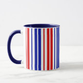 Weiß Rot Blau Streifen Muster   Tasse (Links)