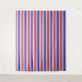 Weiß Rot Blau Streifen Muster   Wandteppich (Vorderseite)