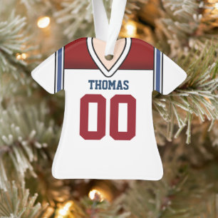 Weiß/Rot/Blue Football Jersey Ornament