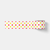 Weiß Rot Gelb Punkte Design Satinband (Vorderseite)
