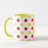 Weiß Rot Gelb Punkte Design Tasse (Links)