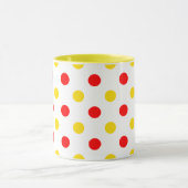 Weiß Rot Gelb Punkte Design Tasse (Zentrum)