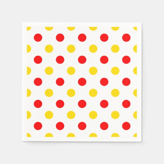 Weiß-Rot-Gelbe Punkte-Design  Serviette (Vorderseite)