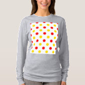 Weiß-Rot-Gelbe Punkte-Design  T-Shirt (Vorderseite)