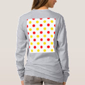 Weiß-Rot-Gelbe Punkte-Design  T-Shirt (Rückseite)