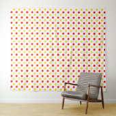 Weiß-Rot-Gelbe Punkte-Design Wandteppich (Beispiel (Horizontal))