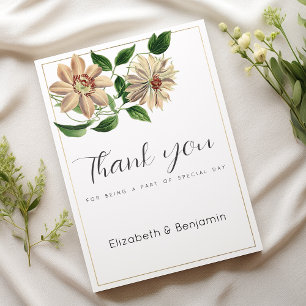 Weiß rot grün florale botanische Danke Einladung