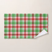 Weiß-Rot-Grün-Karo-Tartan-Design Badhandtuch Set (Handtuch)