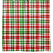 Weiß-Rot-Grün-Karo-Tartan-Design  Duschvorhang (Vorderseite)