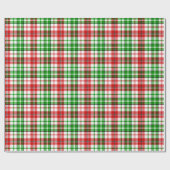 Weiß-Rot-Grün-Karo-Tartan-Design Geschenkpapier (Flach)