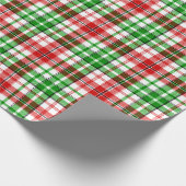 Weiß-Rot-Grün-Karo-Tartan-Design Geschenkpapier (Ecke)