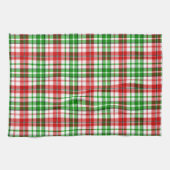 Weiß-Rot-Grün-Karo-Tartan-Design  Geschirrtuch (Horizontal)