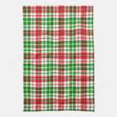 Weiß-Rot-Grün-Karo-Tartan-Design  Geschirrtuch (Vertikal)