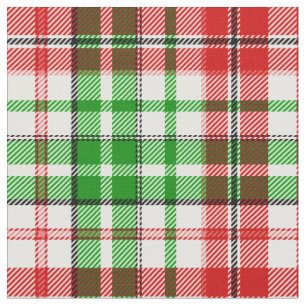 Weiß-Rot-Grün-Karo-Tartan-Design  Stoff